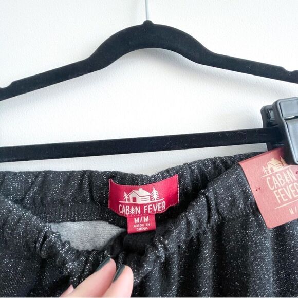 Cabin Fever Fleece Joggers Black Front Zippered Pockets Women's M NWT - Picture 5 of 10